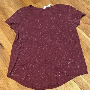 lululemon athletica Maroon Speckled Short Sleeve Tee